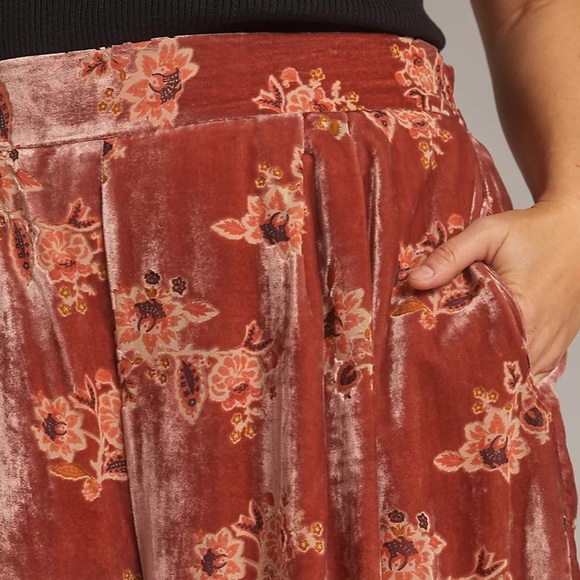 NWOT Anthropologie size small Hutch floral burnout velvet trousers - Picture 4 of 10